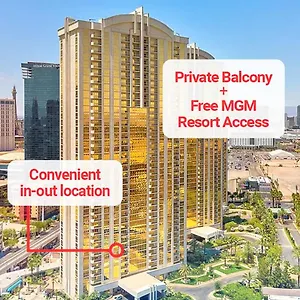 Aparthotel Lady Luck's Vista - Private Balcony - Full Kitchen - Two Full Baths - Jetted Tub - Full Mgm Grand Access W No Fee At Mgm Signature